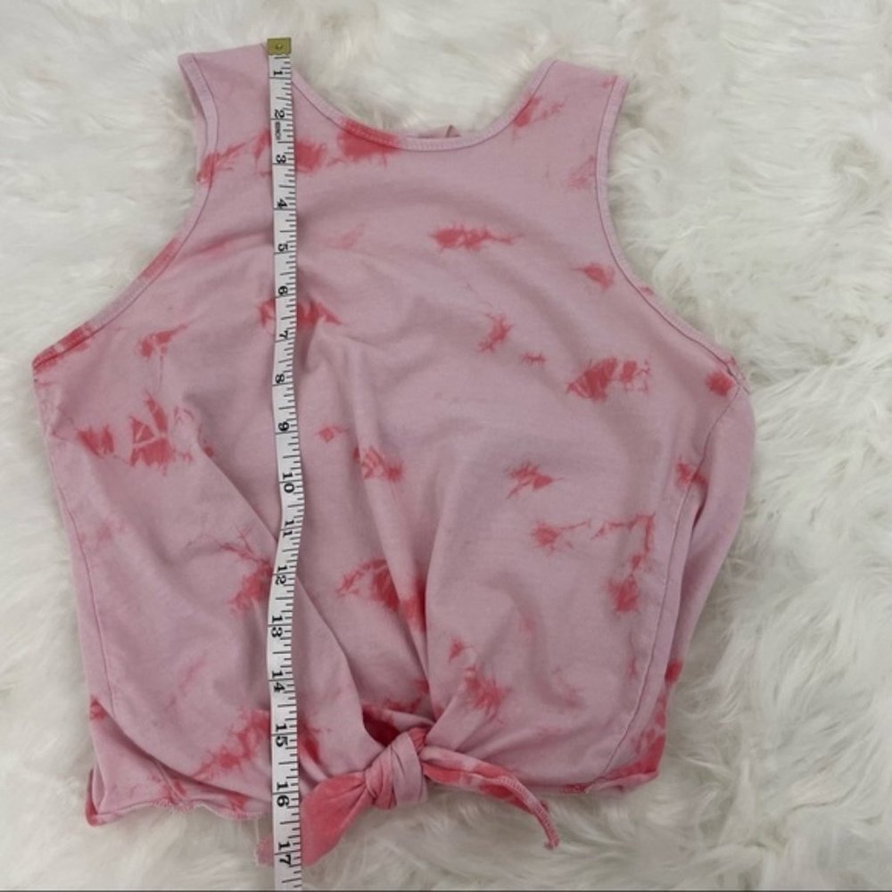 Pink Cotton Tie-Dye Crop Tank Top Size Small